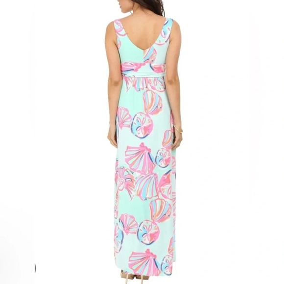 Lilly Pulitzer Sloane Maxi Dress Minty Fresh On The Rocks Seashell Size XXS - Picture 8 of 9